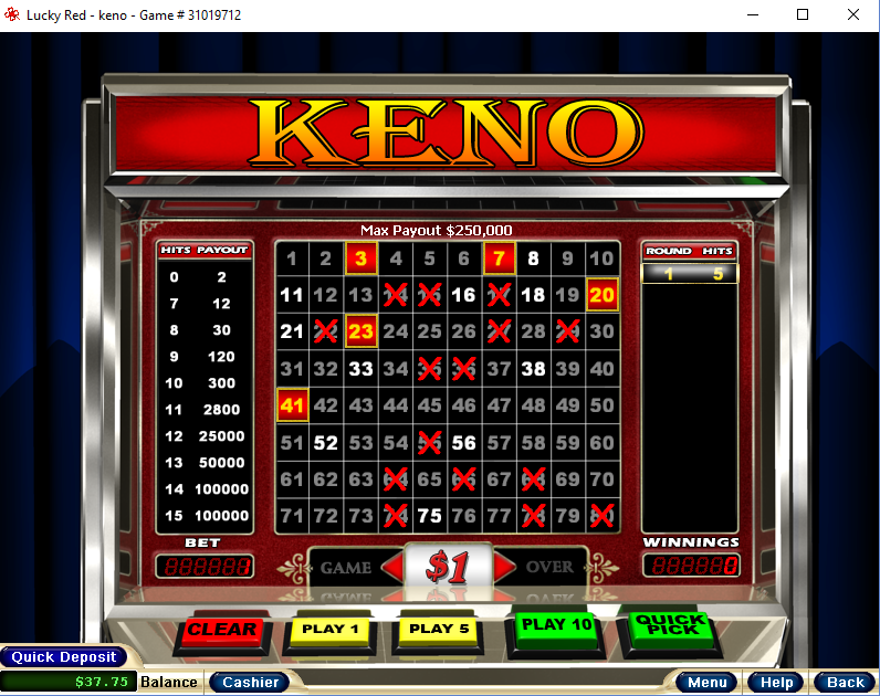 Free online keno games with bonus